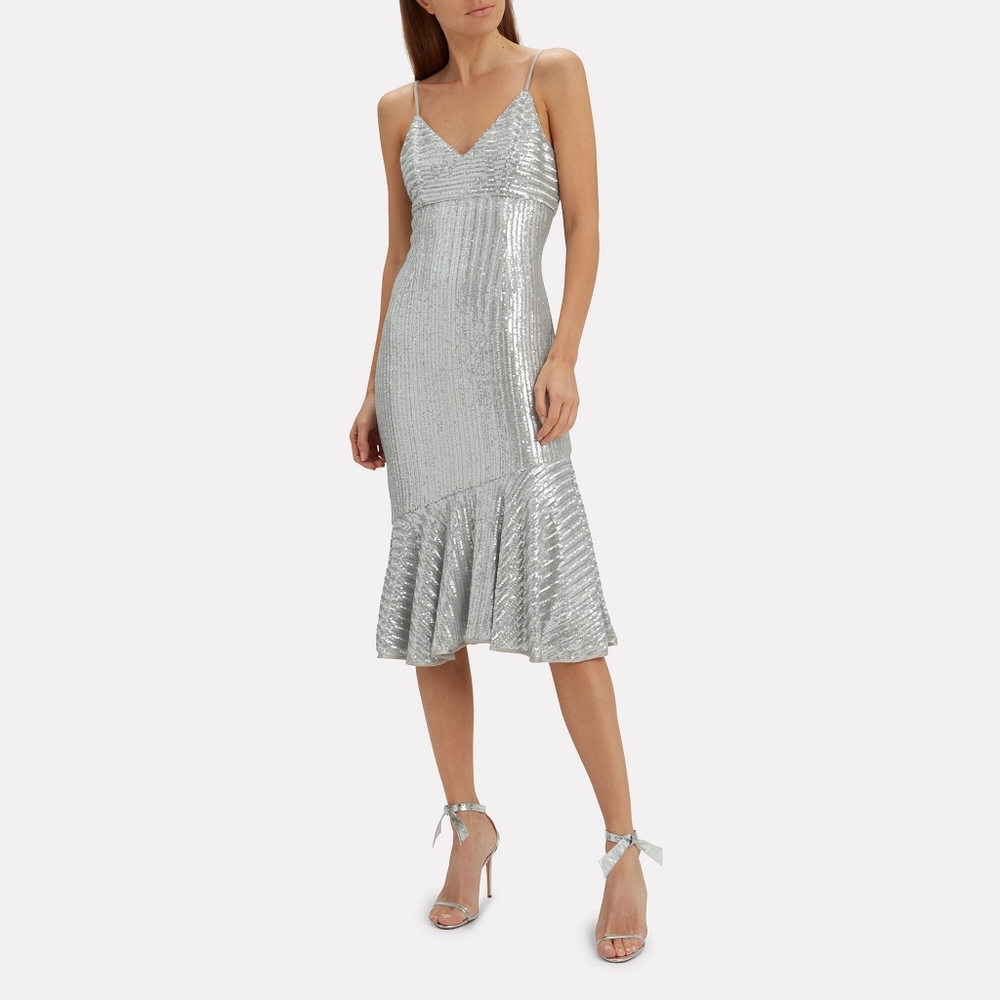 SAYLOR Spaghetti Strap Sequin Midi Peggie Dress
